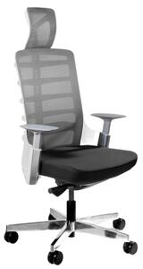 OfficeLab Bílá látková kancelářská židle Spin