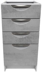 Kuchyňská skříňka spodní se šuplíky barva beton korpus šedý 40 cm