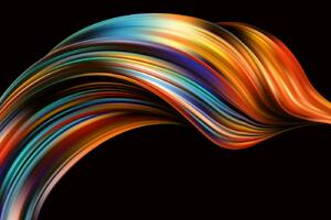 DIMEX | Vliesová fototapeta Abstraktní barevná vlna MS-5-2333 | 375 x 250 cm| modrá, černá, oranžová