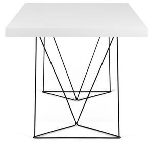 Bílý pracovní stůl TEMAHOME Multi 160 x 90 cm s černou podnoží