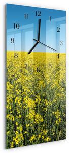 Skleněné hodiny vertikální Pole květin zsppc-30x60-00176860