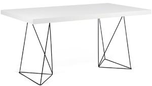 Porto Deco Bílý dřevěný stůl Antonio 160 x 90 cm s černou podnoží