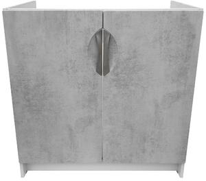 Kuchyňská dřezová skříňka 80 cm barva beton korpus šedý