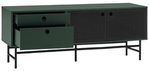 Tmavě zelený lakovaný TV stolek Teulat Punto 140 x 40 cm