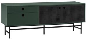Tmavě zelený lakovaný TV stolek Teulat Punto 140 x 40 cm