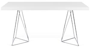 Bílý pracovní stůl TEMAHOME Multi 180 x 90 cm s chromovou podnoží