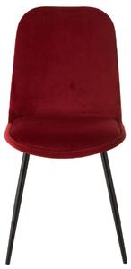 Vínově červená sametová jídelní židle J-line Loko