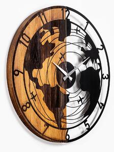 ASIR Nástěnné hodiny dřevo LET NAD ZEMĚKOULÍ průměř 56 cm