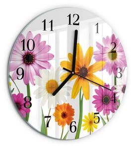 Skleněné nástěnné hodiny Květiny zsoc-fi30-00170981
