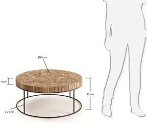 Teakový konferenční stolek Kave Home Solo 80 cm