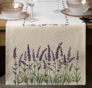 GOBELÍNOVÝ BĚHOUN NA STŮL LAVENDER 40X100 CM VZOROVANÝ