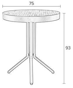 White Label Přírodní kulatý bistro stůl WLL MAZE ROUND 93 cm