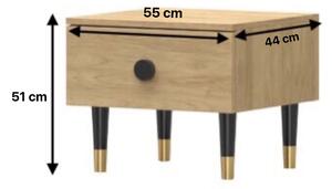 Idzczak Meble Noční stolek LUX 55 cm dub hickory