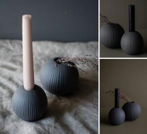 Storefactory Scandinavia Keramická váza Vena Dark Grey - Small SF212