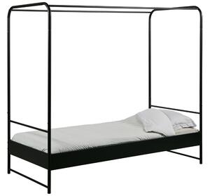 Hoorns Černá kovová jednolůžková postel Alma 90 x 200 cm