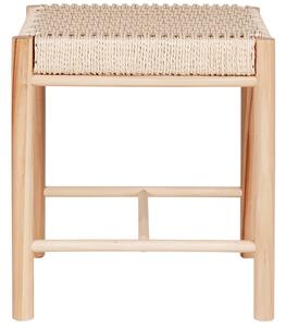 Nordic Living Dřevěná stolička Abannon 46,5 cm s proutěným výpletem