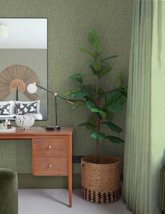 Pololesklá zelená vliesová tapeta na zeď, imitace látky, 120665, Retreat, Graham&Brown Premium