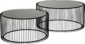 Kare Design Set dvou černých kovových konferenčních stolků Wire 69,5/60 cm