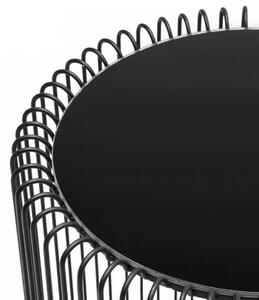 Kare Design Set dvou černých kovových odkládacích stolků Wire 44/32,5 cm