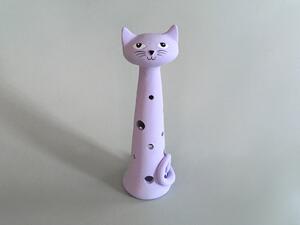 Kočka Ágnes - malá na svíčku - fialová Keramika Andreas