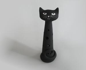 Kočka Ágnes - malá na svíčku - černá Keramika Andreas