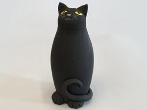 Kotě černé keramická soška dekorace Keramika Andreas