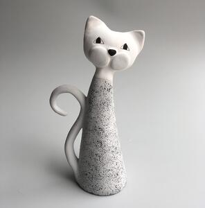 Kočka střední - šedá mramorová Keramika Andreas
