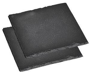 Servírovací tácky 2 ks, 20 x 20 cm, břidlice KESPER 38109