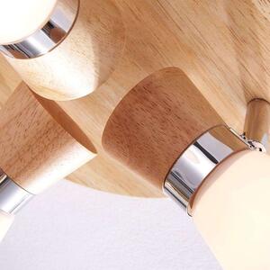 Lindby - Vivica 3 Stropní Lampa Round White/Light Wood/ChromeLindby - Lampemesteren