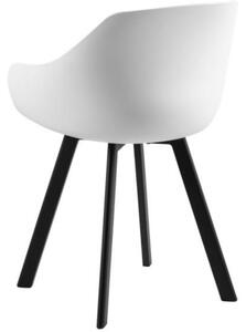 Scandi Bílá plastová jídelní židle Durana s kovovou podnoží