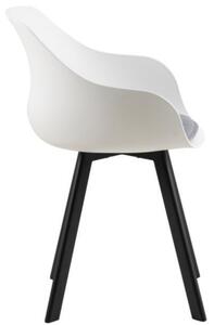 Scandi Bílá plastová jídelní židle Durana s kovovou podnoží