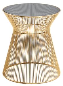 Kave Home Zlatý skleněný kulatý odkládací stolek LaForma Jolene 40 cm
