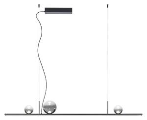 Redo Závěsné LED lineární svítidlo DUNE, 40W, š. 120 cm, CRI90, stmívatelné Barva: Černá-kouřové sklo, Barva světla: 2700K