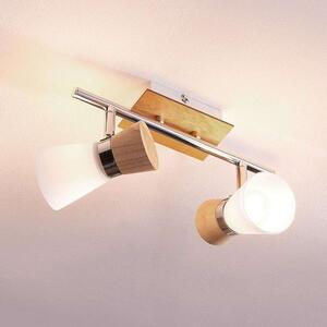 Lindby - Vivica 2 Stropní Lampa White/Light Wood/ChromeLindby - Lampemesteren