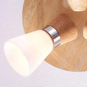 Lindby - Vivica 3 Stropní Lampa Round White/Light Wood/ChromeLindby - Lampemesteren