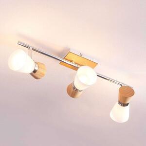 Lindby - Vivica 3 Stropní Lampa White/Light Wood/ChromeLindby - Lampemesteren