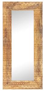 Ručně vyřezávané zrcadlo 110 x 50 x 2,5 cm masivní mangovník