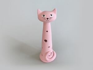 Kočka Ágnes - malá na svíčku - růžová Keramika Andreas
