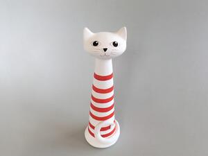 Kočka Ágnes - červené proužky - malá