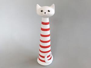 Kočka Ágnes - červené proužky - velká