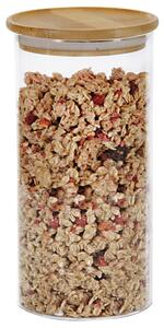 Skladovací nádoba, Ø 10 cm, 1200 ml, sklo/bambus KESPER 38010