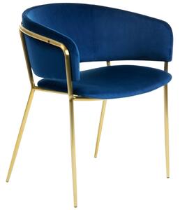 Modrá sametová jídelní židle Kave Home Runnie
