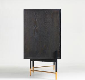 Černá jasanová komoda Kave Home Milian 159 x 43 cm