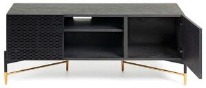 Černý jasanový TV stolek Kave Home Milian 140 x 43 cm