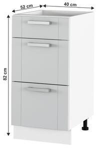 Dolní kuchyňská skříňka Janne Typ 53 (světle šedá + bílá). 1021209