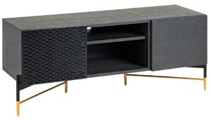 Černý dřevěný TV stolek Kave Home Milian 140 x 56 cm