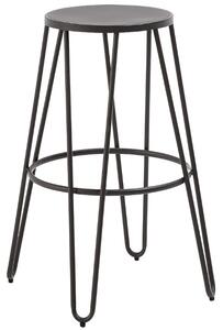 Kave Home Grafitová kovová barová židle LaForma Mallone 76 cm