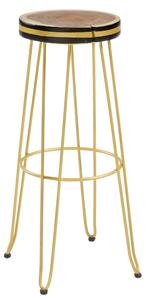 Dřevěná barová židle Kave Home Faye 74 cm se zlatou podnoží