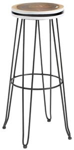 Dřevěná barová židle Kave Home Faye 74 cm s černou podnoží