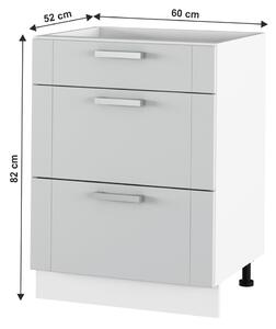 Dolní kuchyňská skříňka Janne Typ 57 (světle šedá + bílá). 1021223